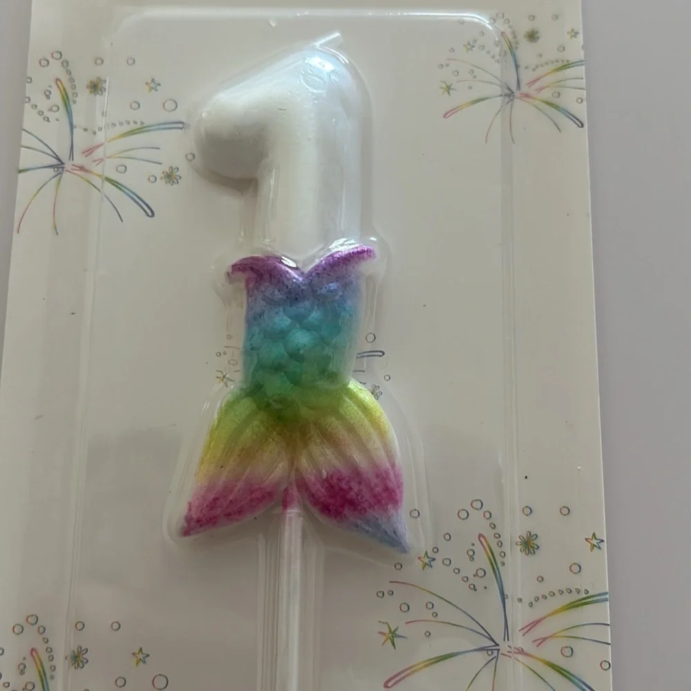 Mermaid Number 1 Birthday Candle. BRAND NEW Happy 1st. Birthday.